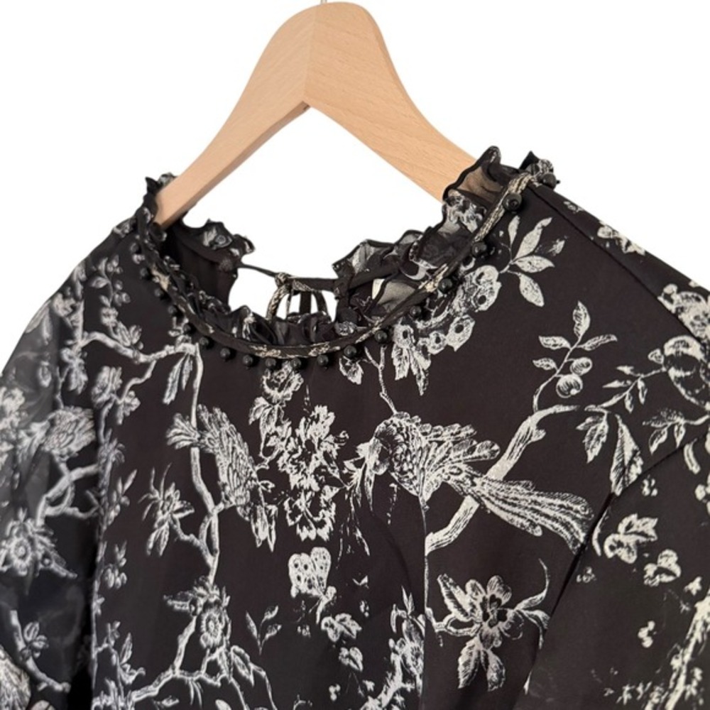 NWT Sachin & Babi Maggie Dress Jet (Black/White Print) Silk Floral Size 6 - Picture 9 of 11